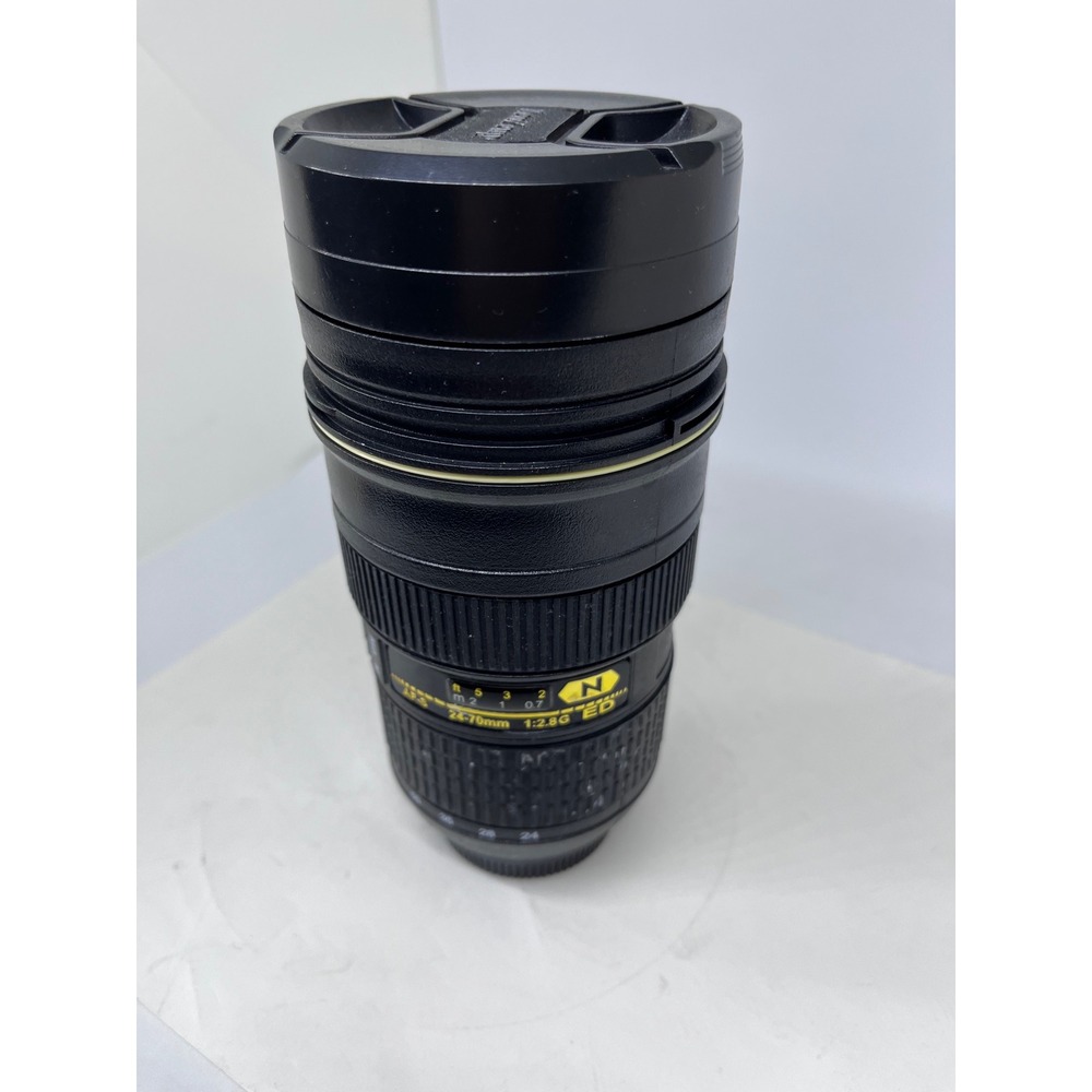 Camera Lens Travel Mug Stainless  Insulated Coffee Cup Novelty Tumbler Black